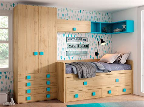 Habitaciones Juveniles Con Cama Nido Muebles Valencia® Acabado A Pine