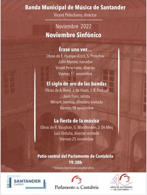 Conciertos Banda Municipal De M Sica Noviembre Miplanhoy Qu