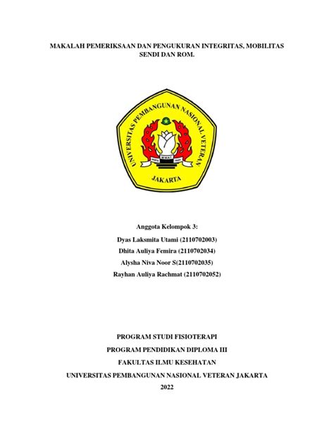 Makalah Pemeriksaan Dan Pengukuran Rom Kel 3 Pdf