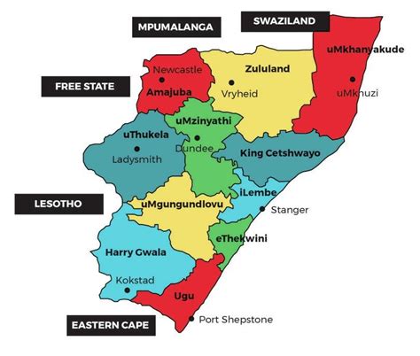 1 Map of Kwazulu-Natal showing education districts and neighbouring ...