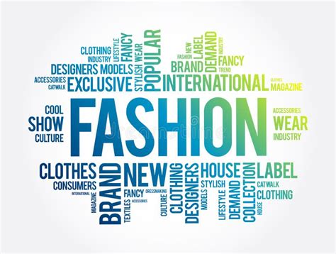 Fashion Word Cloud Collage Concept Background Stock Illustration