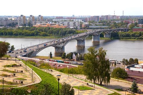 The Kanavinsky Bridge and the River Oka Editorial Stock Image - Image ...