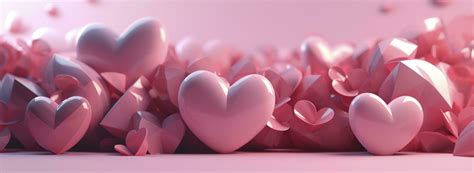 Multicolored Heart Background Valentine Wallpaper With Pink White And