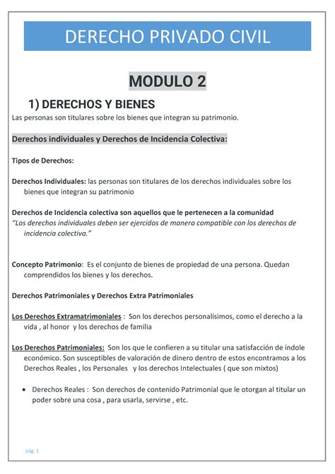 Resumen Derecho Privado Civil Modulo Bety Modulo