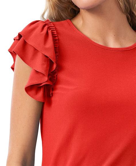 Flutter Sleeve Top Ruffle Sleeve Ruffle Blouse Clothing Websites