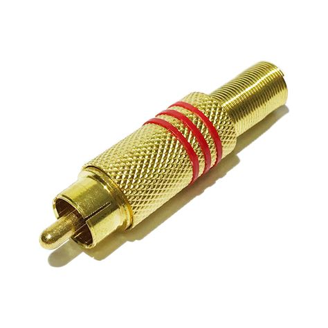 Conector Rca Dourado Macho