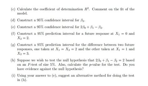 Solved Consider The Multiple Linear Regression Model Chegg