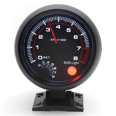 Universal Tachometer Rpm Gauge With Red Shift Light For Gasoline