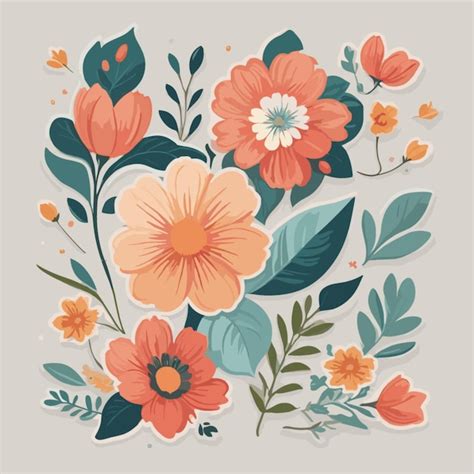 Premium Vector Floral Design Cartoon Vector