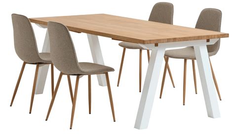 Skagen L Table White Oak Bistrup Chairs Sand Jysk