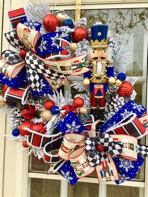 A Wreath With Nutcrackers And Decorations On It