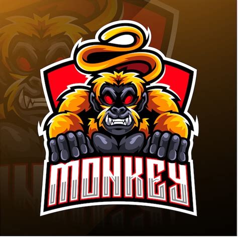 Premium Vector Monkey Esport Mascot Logo Design