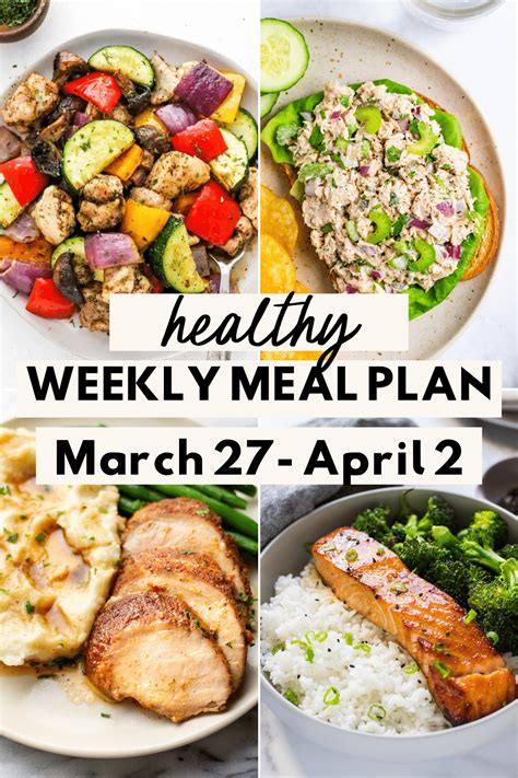 Healthy Weekly Meal Plan April Lowcalicious