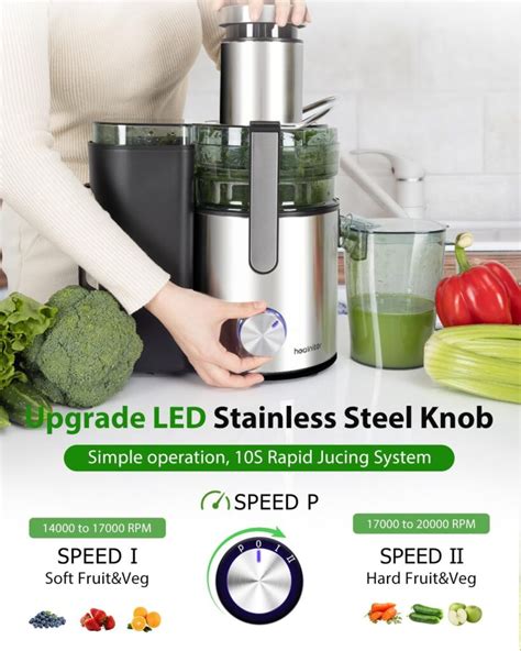 Healnitor Stainless Steel W Speed Led Centrifugal Juicer Big