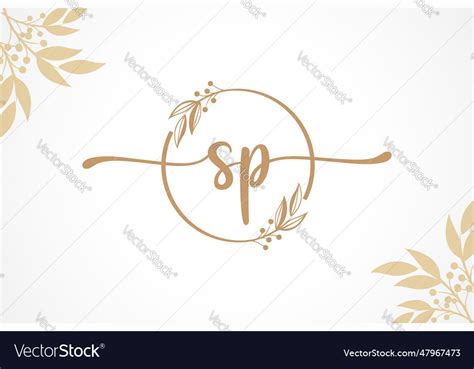 Luxury Gold Signature Initial Sp Logo Design Vector Image