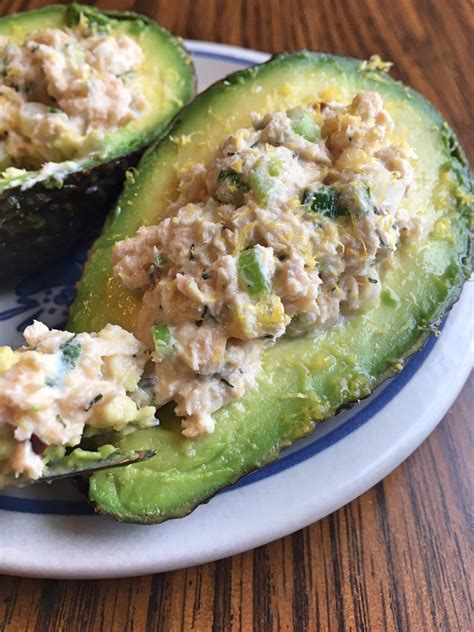 Spicy Salmon Salad Stuffed Avocados Cindys Recipes And Writings