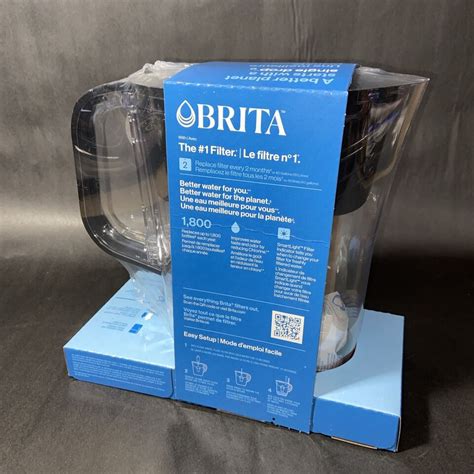 Brita Small 6 Cup Black Denali Water Filter Pitcher With 1 Brita