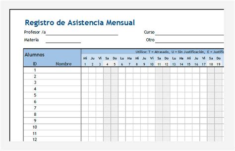 Descubrir Imagen Modelo De Planilla De Asistencia En Excel