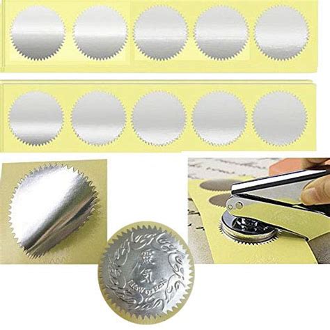 Mdlg 100pcs Silver Vintage Embosser Stamp Sealing Blank Certificate