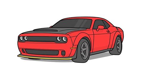 How To Draw A Dodge Challenger Hellcat Demon Drawing Dodge Srt