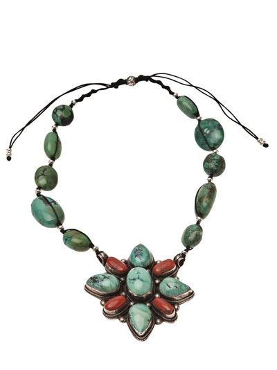 Black Dakini Turquoise And Tibetan Stone Necklace Crown Jewels