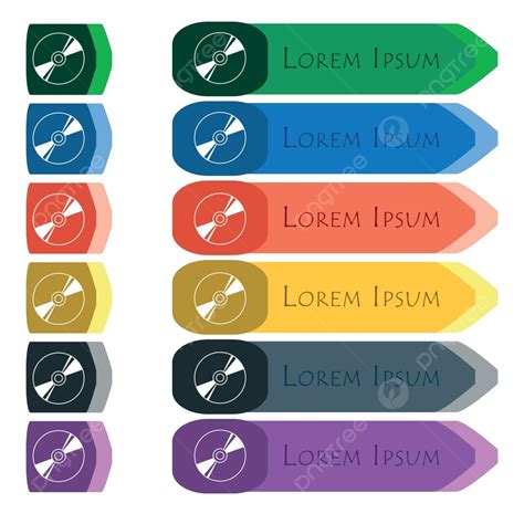 Colorful Flat Icons For Cd Dvd And Blue Ray Vector Track Data Blank