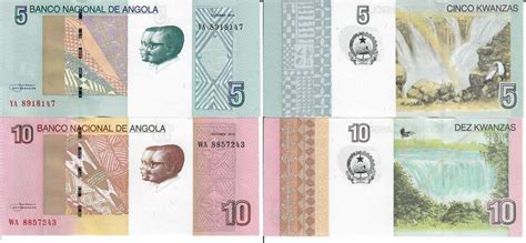 Angola 2012 Banknote Geldscheine 5 10 Kwanzas Unc 2 Scheine SPL Kl