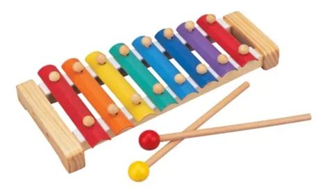 Xilófono Didáctico De Madera 8 Notas Musical Educativo Color Varios