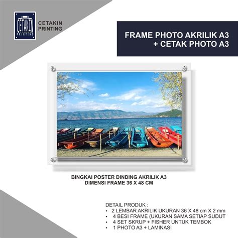 Jual Cetakin Printing Frame Dinding Akrilik Bingkai Foto Akrilik A