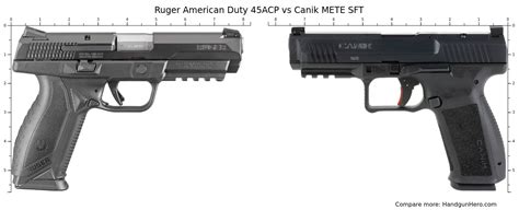 Ruger American Duty 45ACP Vs Canik METE SFT Size Comparison Handgun Hero