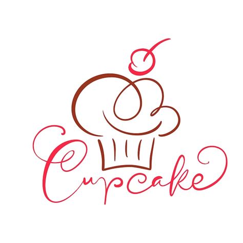 Texto Caligráfico De Vector De Cupcake Con Logo Magdalena Dulce Con