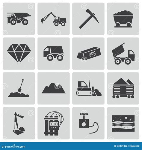 Mining Icons Set Royalty Free Illustration Cartoondealer