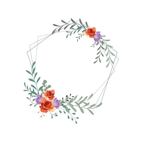 Flat Floral Wreath Vector Design Images Floral Flower Wreath Frame