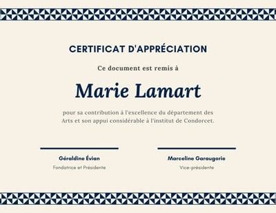 Certificat D Excellence