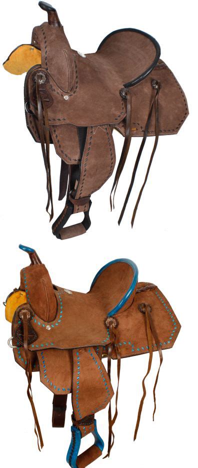 Double T Youth Pony Barrel Saddle 13 Rough Out With Buckstitch Trim