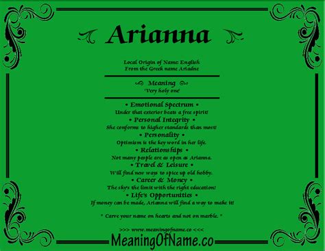 Arianna - Meaning of Name