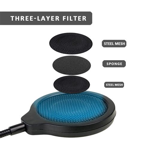 Yeti X Mic Windscreen 4 Inch 3 Layers Pop Filter With Flexible 360