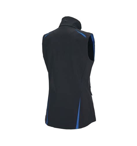 Softshell Weste E S Motion 2020 Damen Graphit Enzianblau Strauss