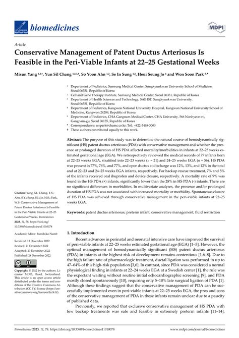 Pdf Conservative Management Of Patent Ductus Arteriosus Is Feasible