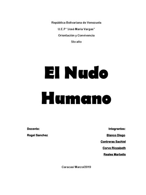 El Juego Del Nudo Humano Una Actividad Lúdica Para Fomentar El Trabajo