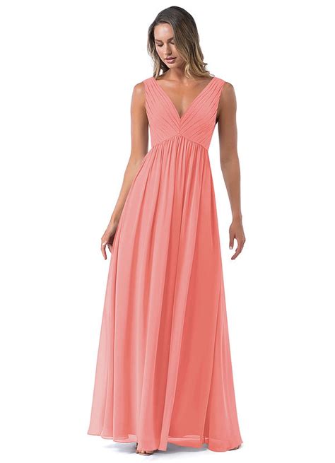 Coral Azazie Ranvie Bridesmaid Dresses Azazie