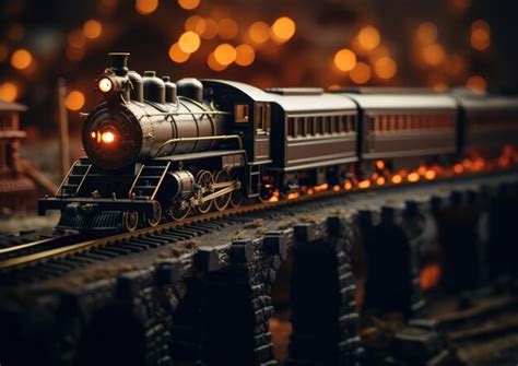 Premium AI Image | A closeup shot of a vintage model train set capturing the intricate details ...