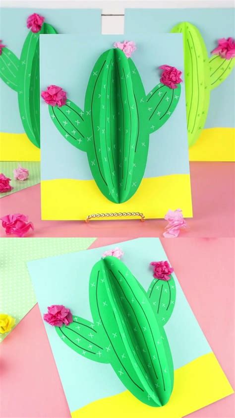 Handprint cactus mother s day card craft for kids – Artofit