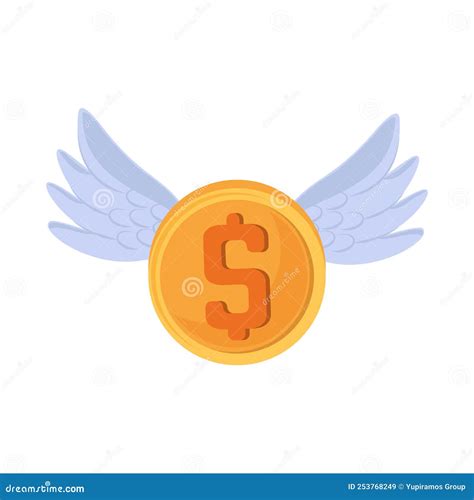 Coin With Wings Stock Vector Illustration Of Wing Wealth 253768249