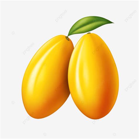 Ilustración Aislada De Fruta De Mango Amarillo Perfecta Para