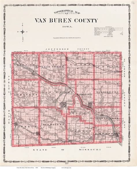 Van Buren County 1904 Old Town Map Reprint Iowa State Atlas Genealogy