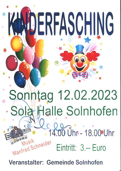 Kinderfasching 2023 Gemeinde Solnhofen