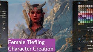 Baldur's Gate 3 - Female Tiefling Character Creation | Doovi