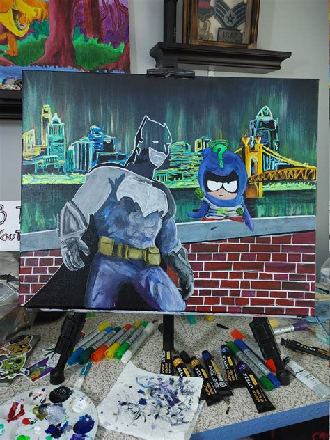 Hand Painted Batman South Park Fan Art Etsy