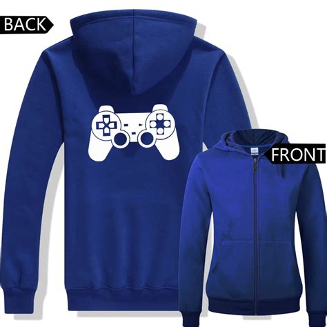 Game Console Controllers Printing Zip Up Hoodies Ps Controllers Xbox